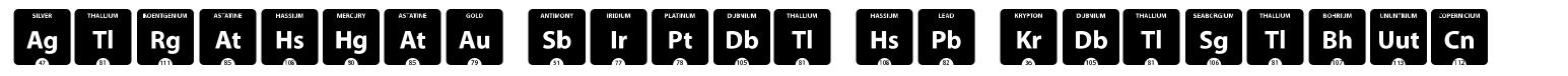 Periodic Table of Elements czcionka