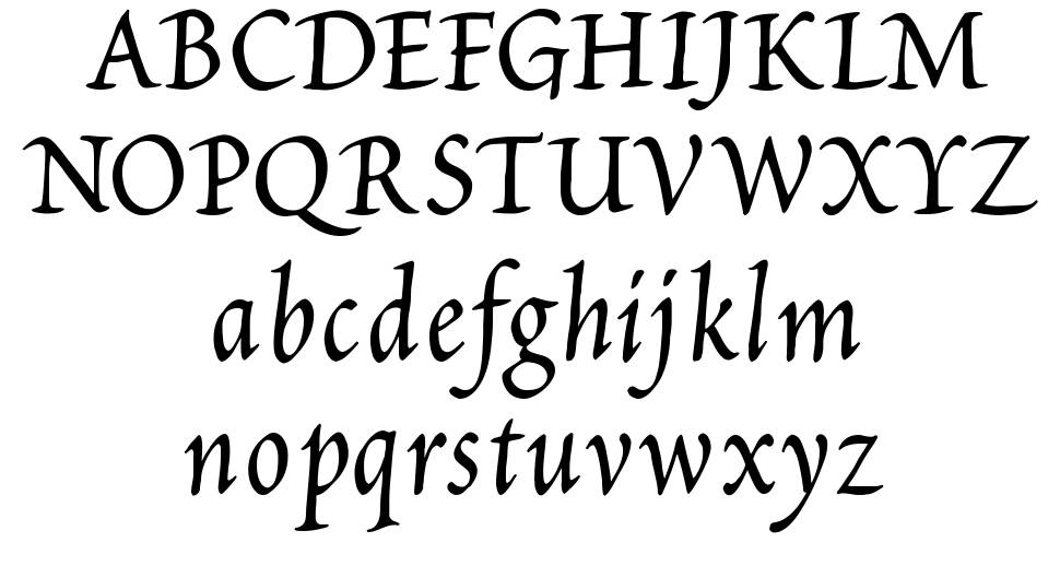 Petitscript font specimens