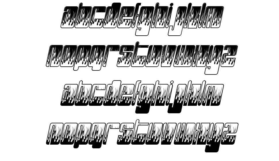 Phuture Phlames Phast font specimens