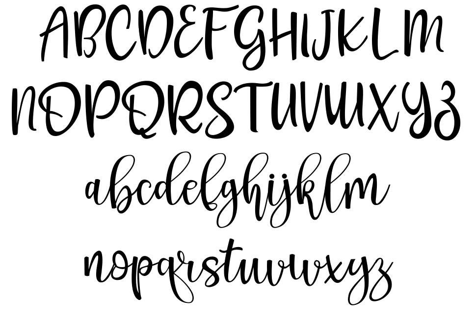 Pichellya Script font specimens