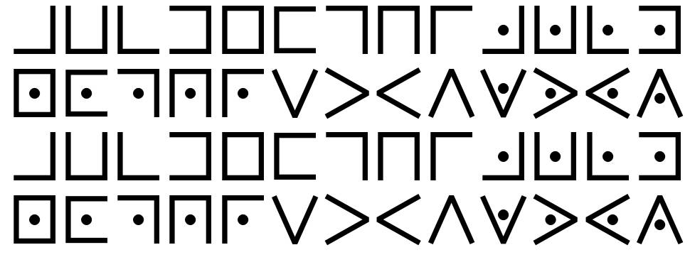 Pigpen Cipher písmo Exempláře
