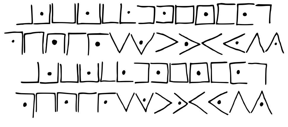 PigPen Code Font 字形 标本