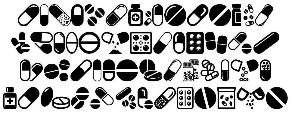 Pills Party font specimens