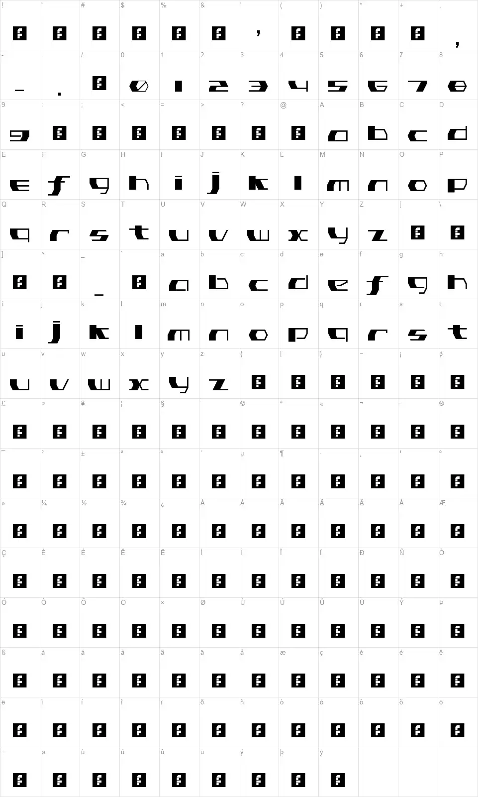Pink Has Gone Extinctfont character map