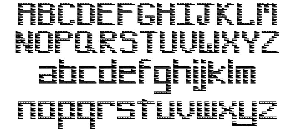 Pinstripe Bitmap font