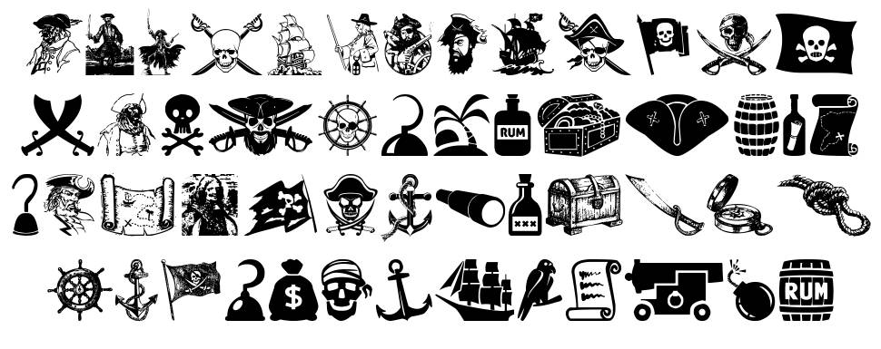 Piratas fonte Espécimes