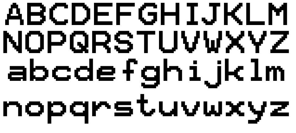 Pixel 12x10 font specimens
