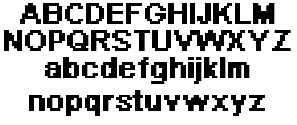 Pixel Arial 11 font specimens