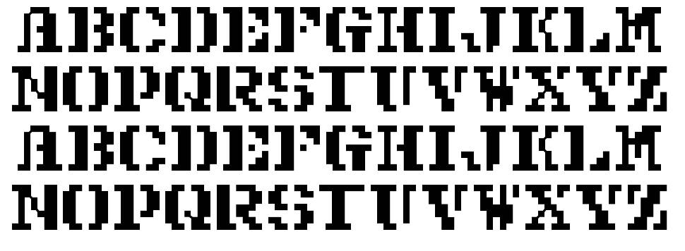 Pixel Combat 字形 标本