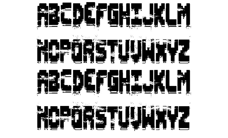 Pixel Destroyed 字形 标本