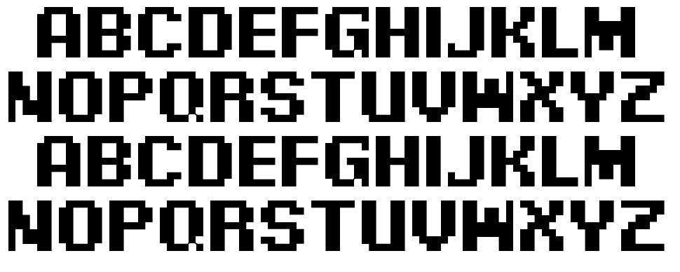 Pixel Digivolve font specimens
