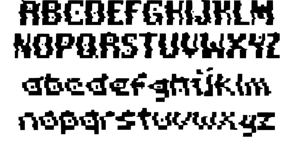 Pixel Distortion schriftart vorschau