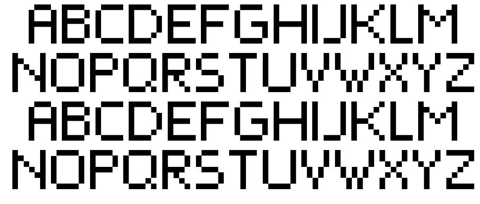 Pixel Force font specimens