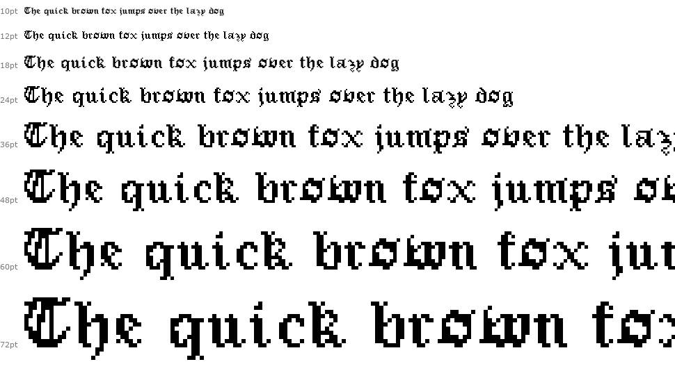Pixel Gothic písmo Vodopád