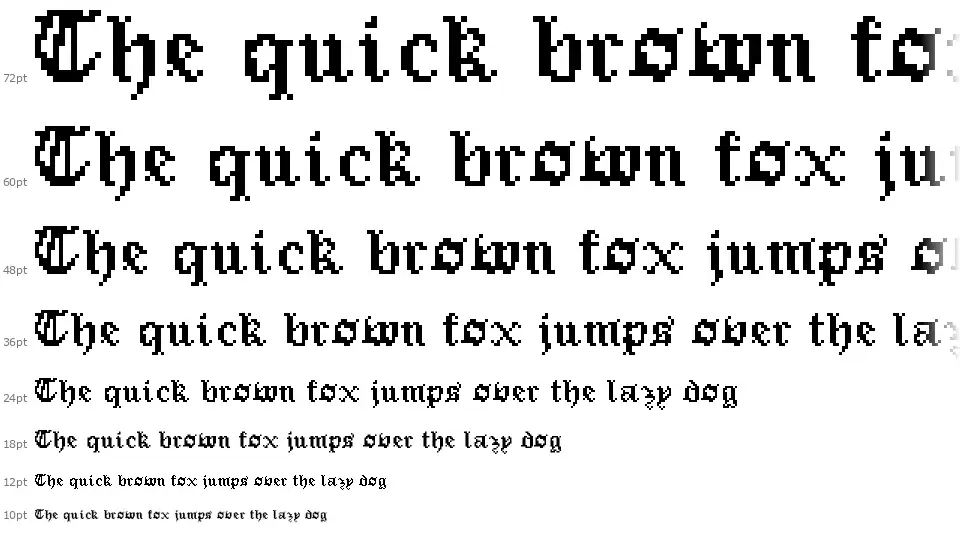 Pixel Gothic font Şelale