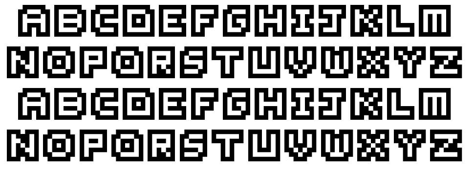 Pixel Inversions font specimens