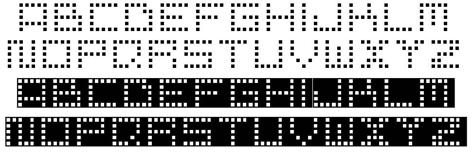 Pixel Point font specimens