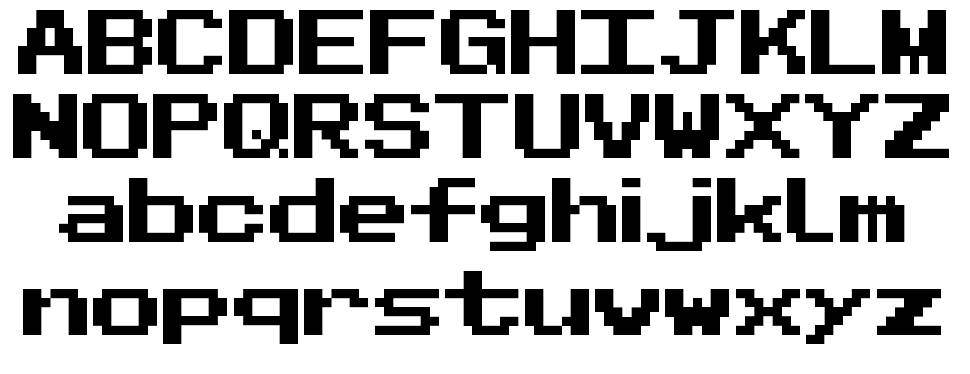 Pixel Sans Serif fonte Espécimes