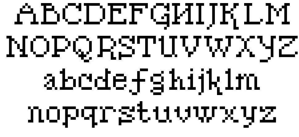 Pixel Sleigh písmo Exempláře