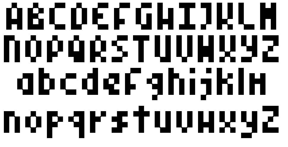 Pixel Symtext font specimens