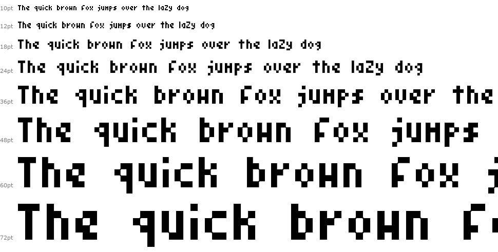 Pixel Symtext písmo Vodopád