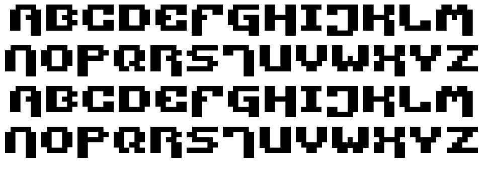 Pixel Technology font specimens