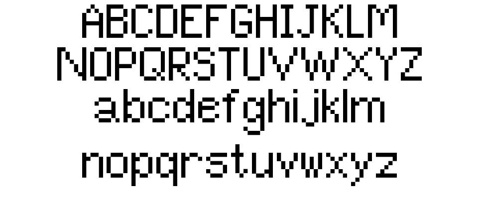 Pixel UniCode písmo Exempláře