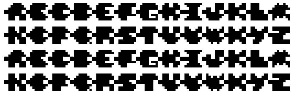 Pixel Verde font specimens