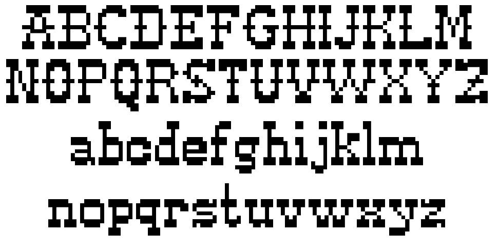 Pixel Western písmo Exempláře