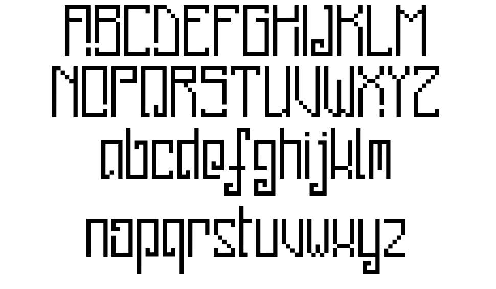 Pixelanky CE DEMO písmo Exempláře