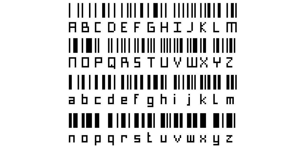 Pixelary písmo Exempláře