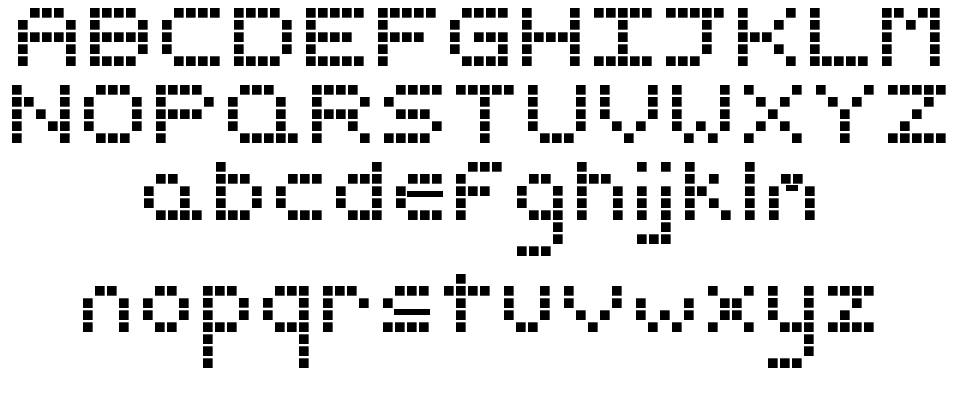 Pixelate font specimens