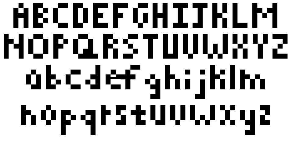 Pixelated font specimens