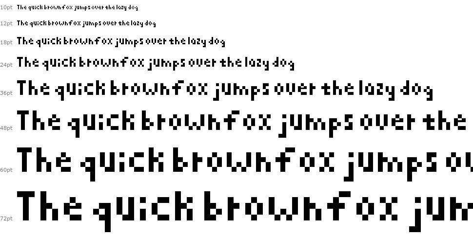 Pixelated font Waterfall