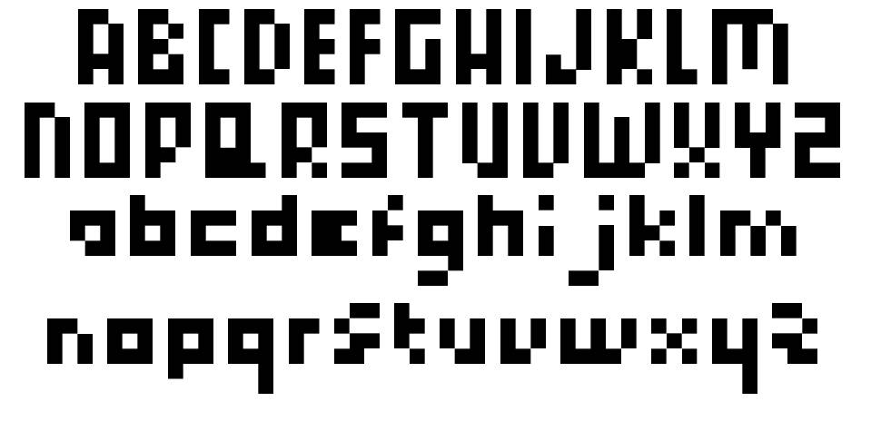Pixelated Princess 字形 标本