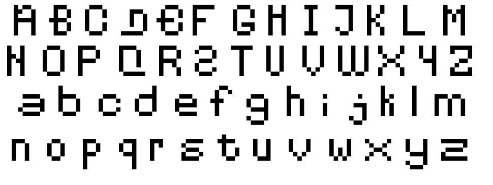 Pixelates font specimens