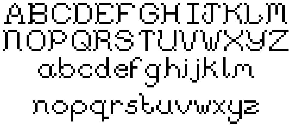 Pixeled Evey Louv font specimens