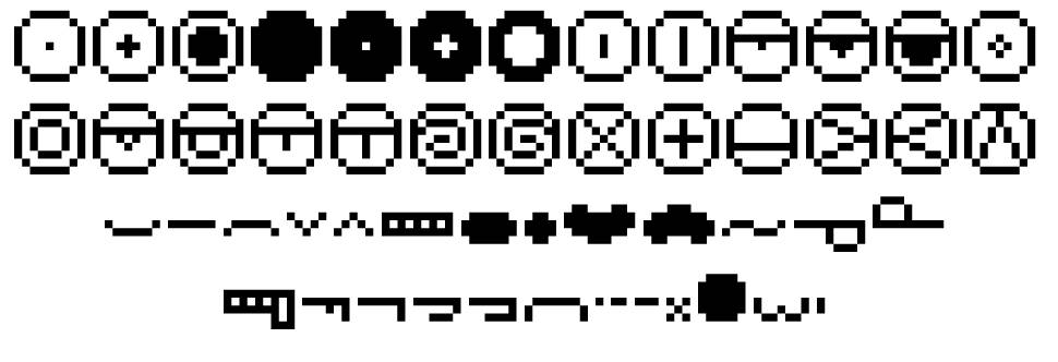 Pixelface 字形 标本