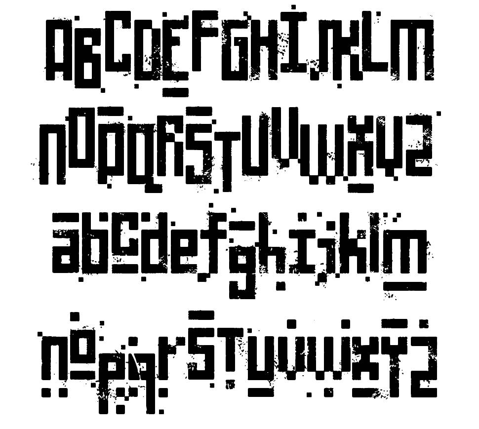 Pixelic War 字形 标本