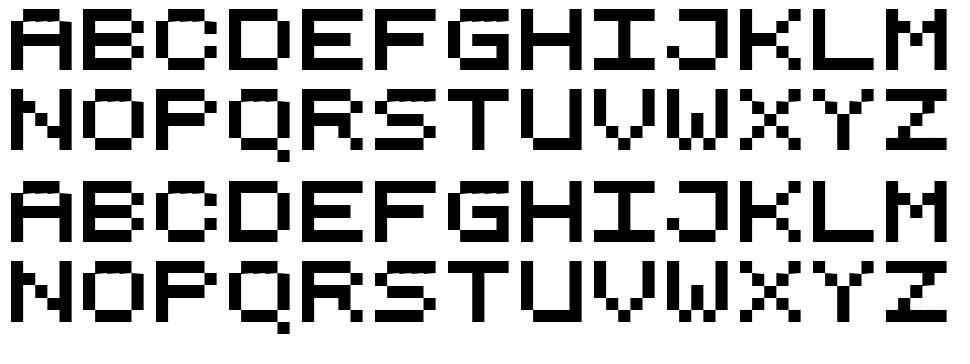 Pixelicious písmo Exempláře