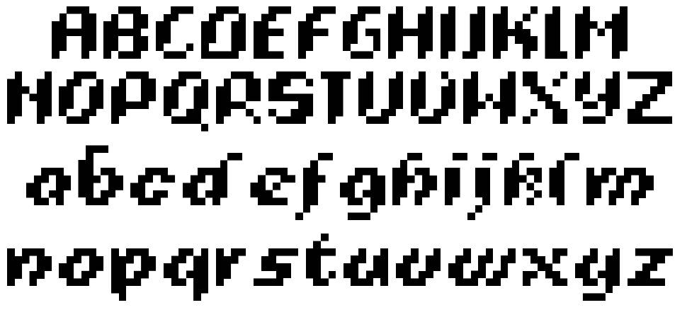 Pixelig Cursief font Örnekler
