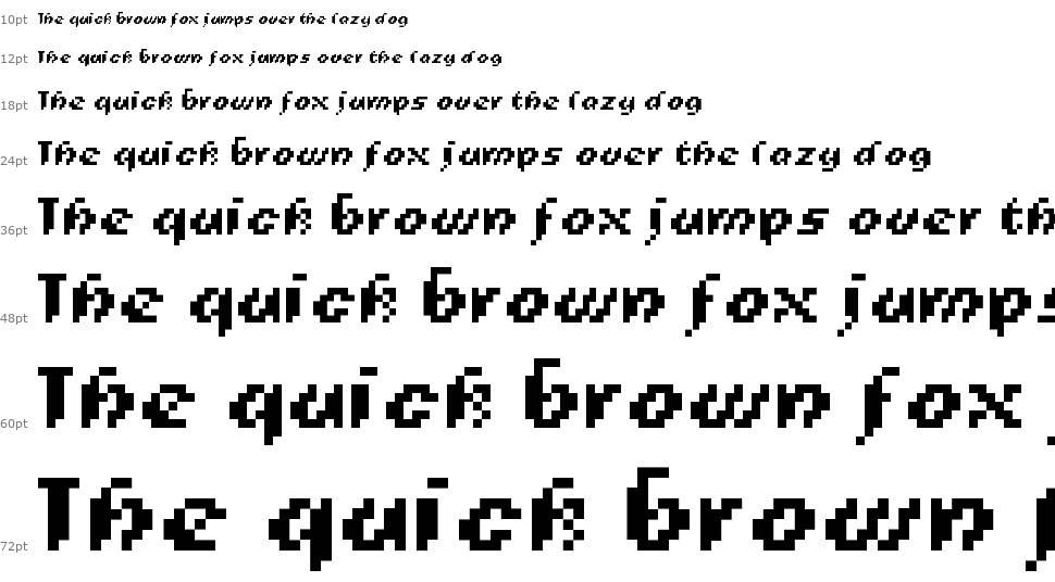 Pixelig Cursief font Şelale
