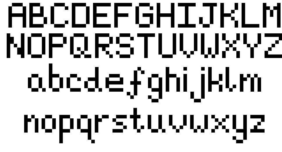 Pixeljosh6 font specimens