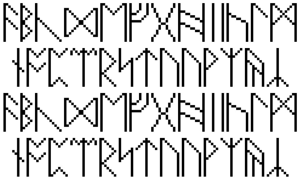 PixelRunes font Örnekler