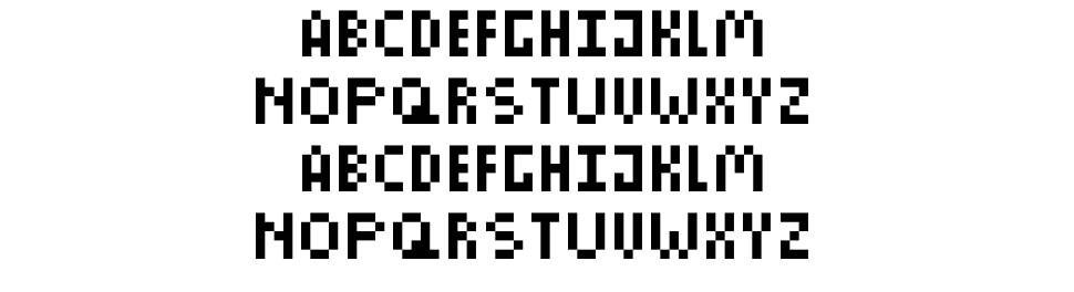 Pixels font specimens