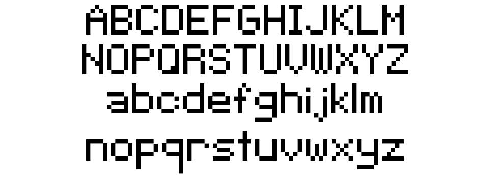 Pixeltype font specimens