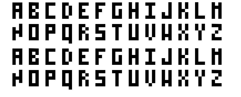 Pixelzim 3x5 písmo Exempláře