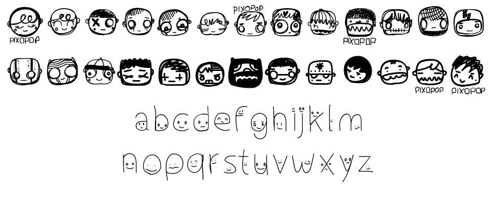 Pixopop Confusion font specimens