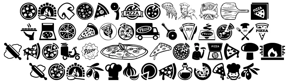 Pizza font specimens