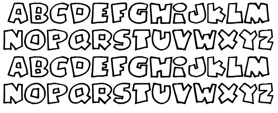 Pizzadude Fat Outline font specimens